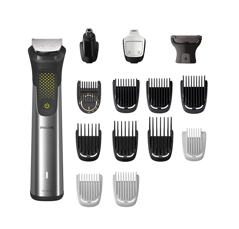 PHILIPS Series 9000 15 in 1 Pro Kit Face, Body & Private Parts | Premium All Metal Body | 120 mins. runtime (MG9551/65)