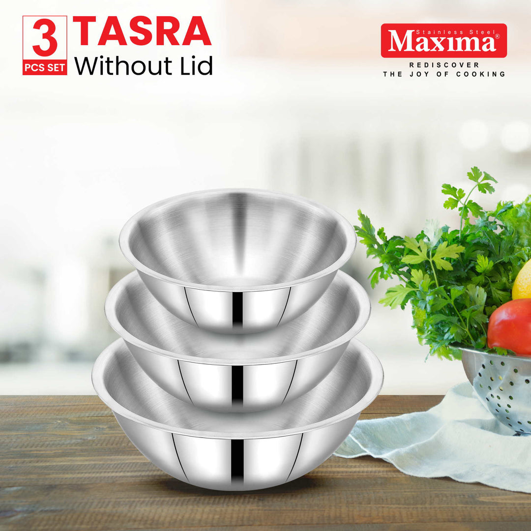 Maxima Maxima Triply Stainless Steel Tasla 3 Pcs Set (size : 20,22,24)