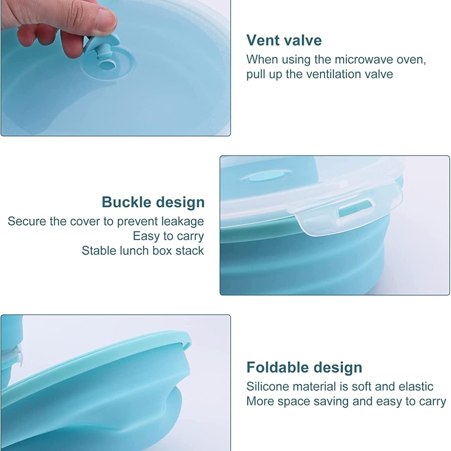 KAIROS FlexiStore Duo Silicone Collapsible Container Set of 2 (350 ml + 500 ml)| Premium Food Grade Silicone | 2pcs. Container Combo