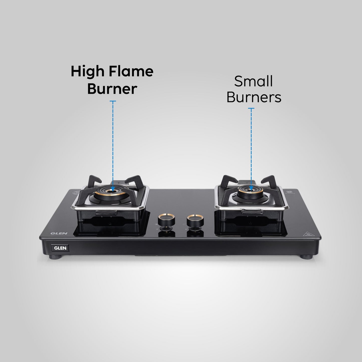 GLEN 2 Burner Swift Glass Gas Stove with Multi Ring Forged Brass Burners (CT1022GTBLSWIFT)
