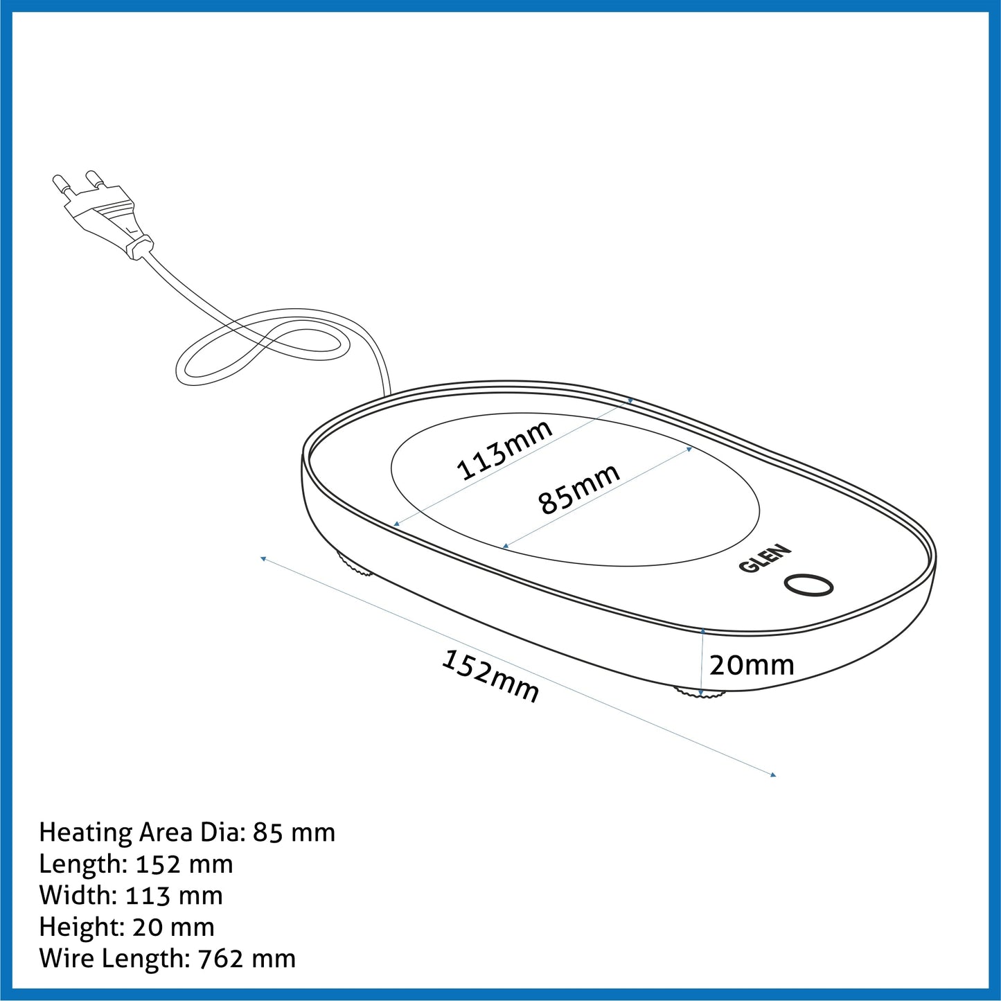 Electric Coffee Mug Warmer Plate with Auto Shut Off and Heating Function 16 Watt (SA 3000)