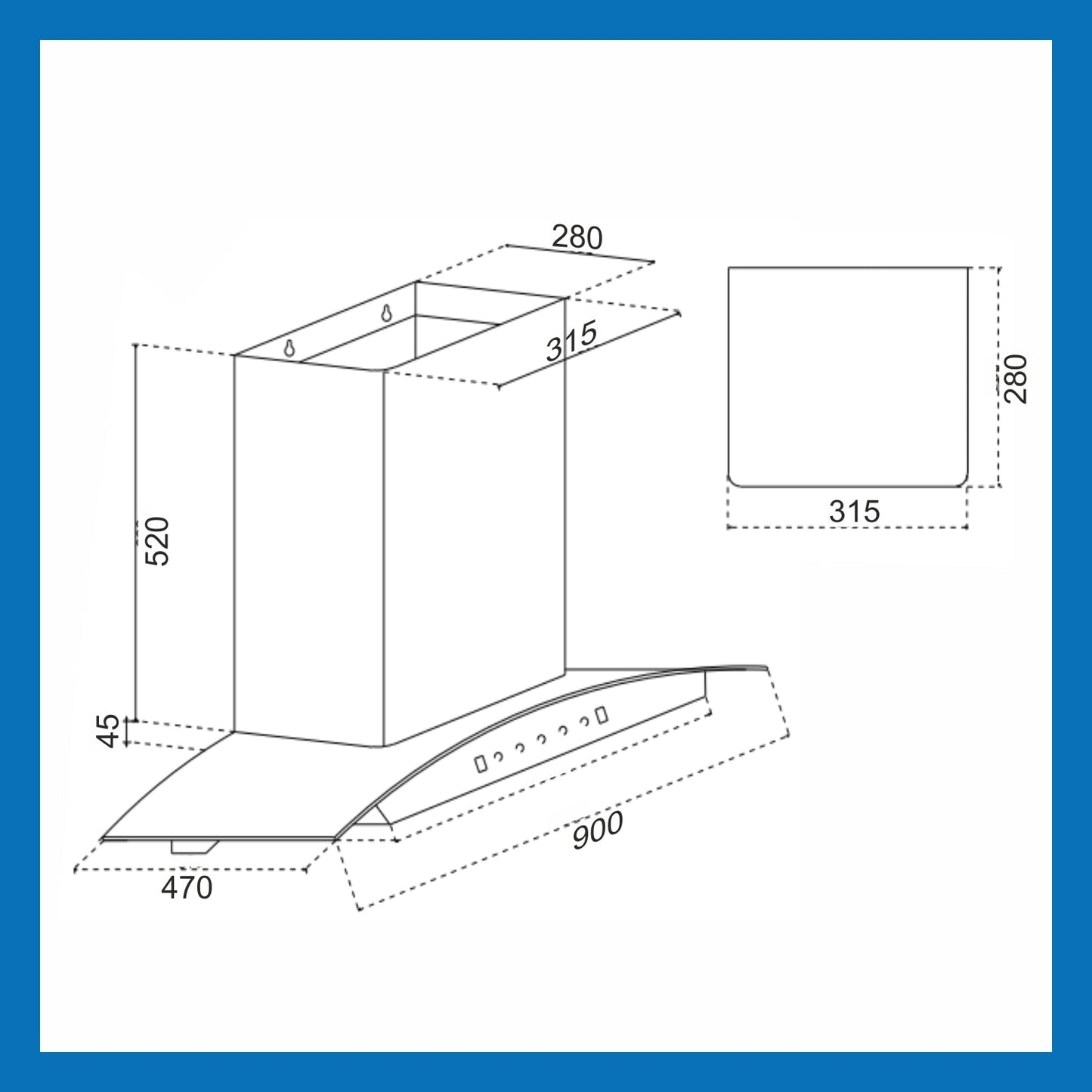 Chimney Hood 6025 Auto Clean 90 Black