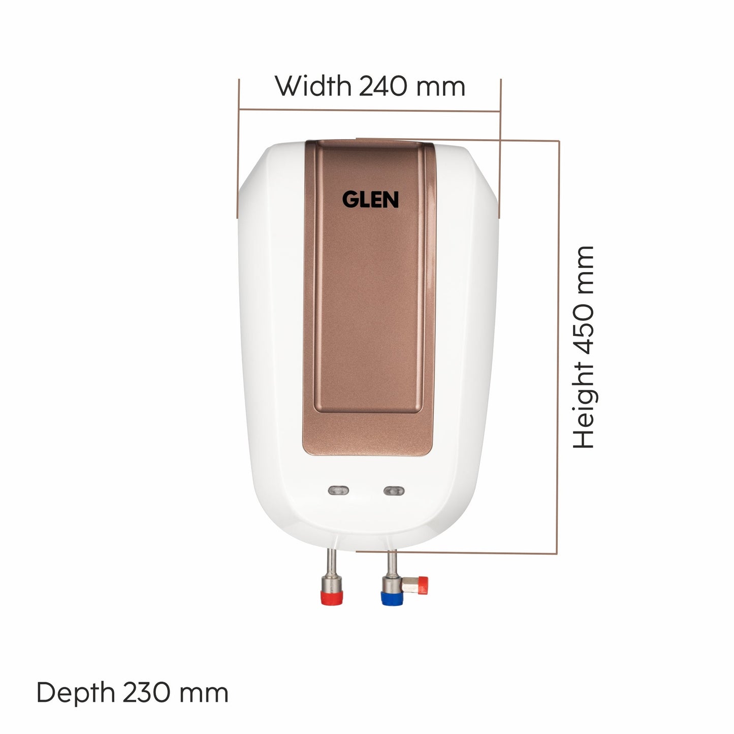 GLEN Instant Water Heater 5.5 Litre 3000W, 6.5 Bar Pressure, Stainless Steel 304 Water Tank, ISI (WH-7050INWH5L3K)
