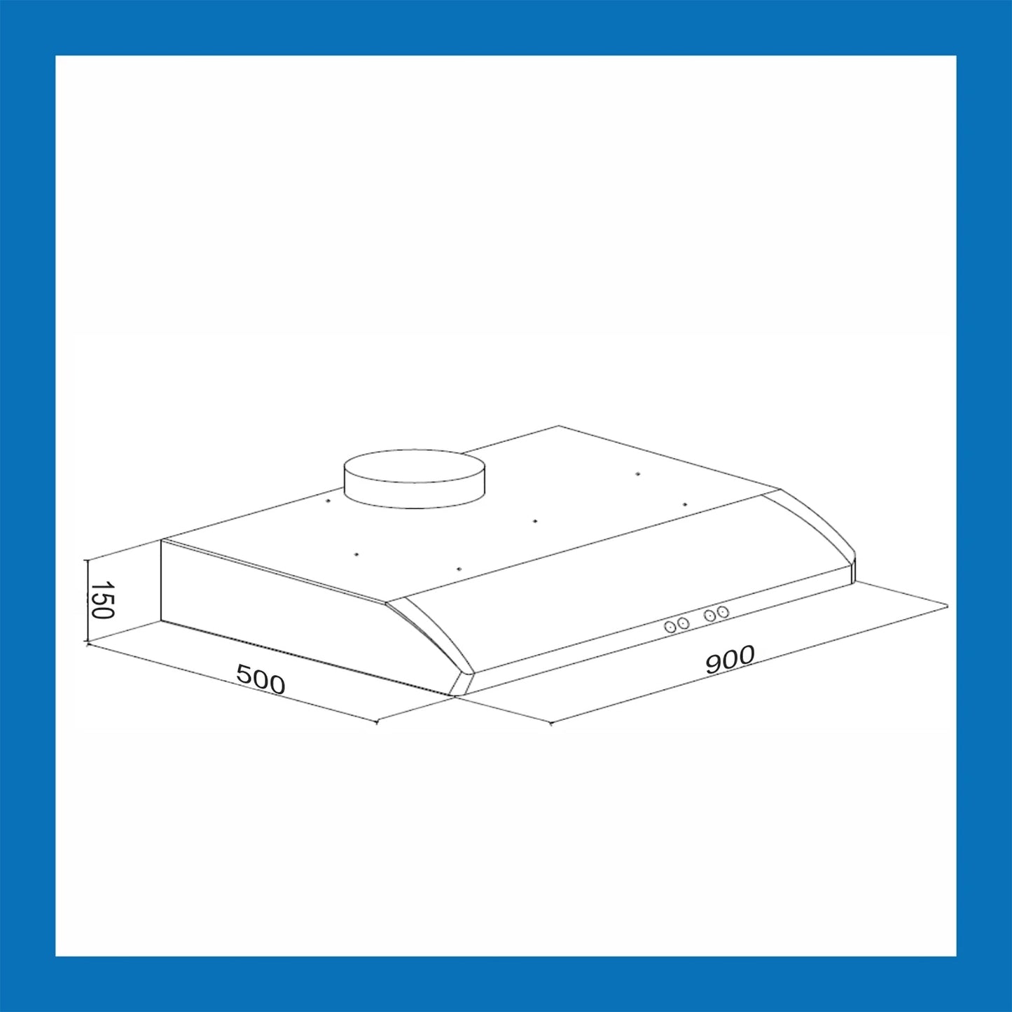 Straight Line Kitchen Chimney Push Button Baffle filters 90cm 1000 mB3/h - Black (6014)