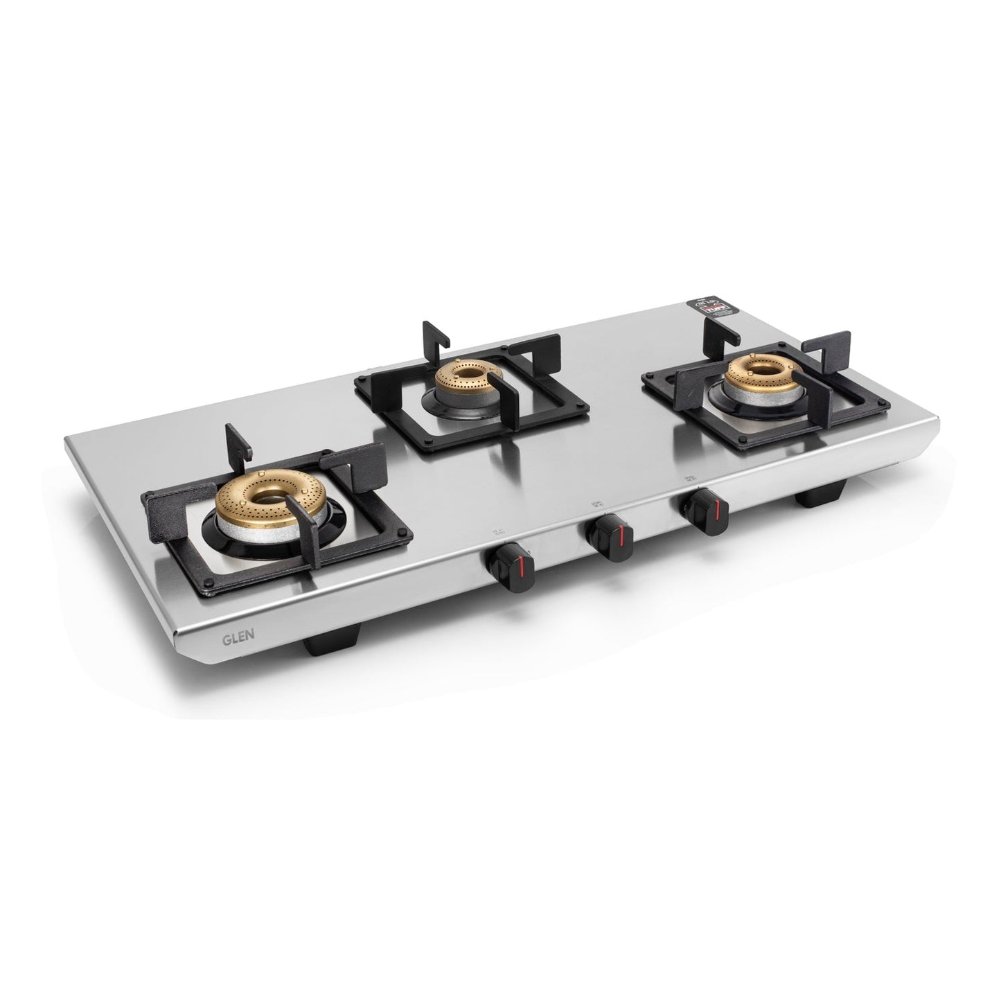 GLEN 3 Burner Ultra Tuff Stainless Steel PNG Gas Stove with Forged Brass Burner (CT1053UTSSPN)