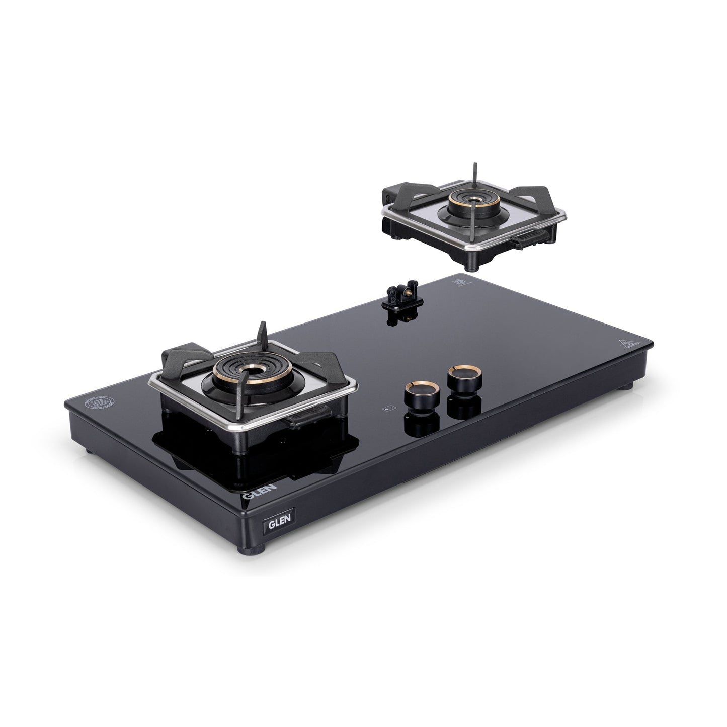 GLEN 2 Burner Swift Glass Gas Stove with Multi Ring Forged Brass Burners (CT1022GTBLSWIFT)
