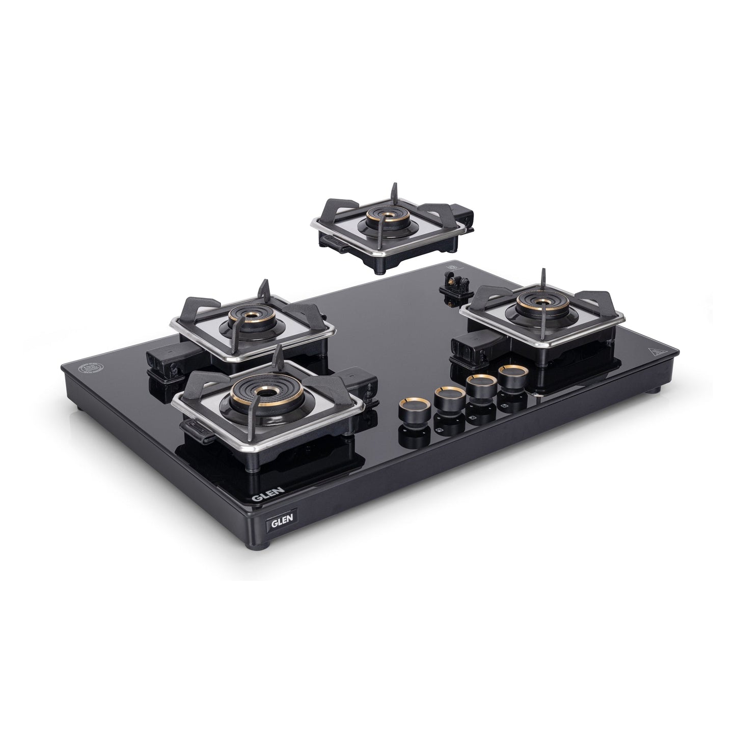 GLEN 4 Burner Swift Glass Gas Stove with Multi Ring Forged Brass Burners (CT1044GTBLSWIFT)