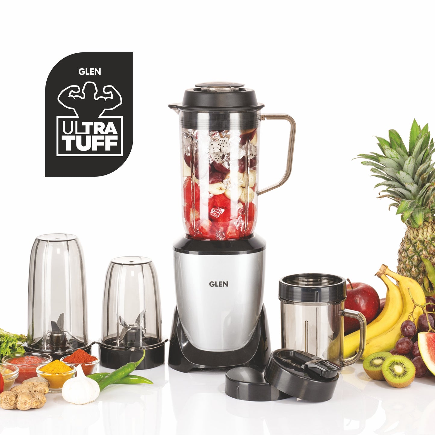 GLEN Active Blender Ultra Tuff Plus, 900W with 4 Unbreakable Transparent Jars (SA4048UTPLUS)