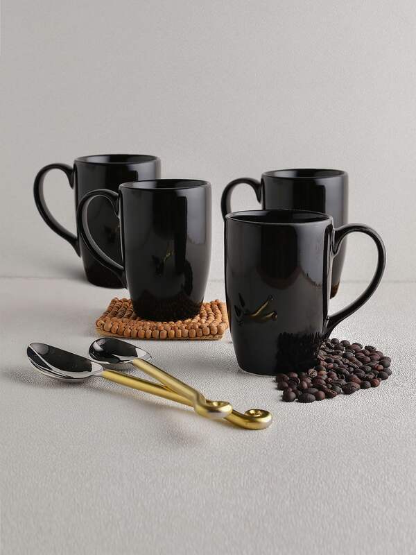Claycraft Oxford Solid Black Monochrome Coffee & Milk Mug 310ml, 1 Piece