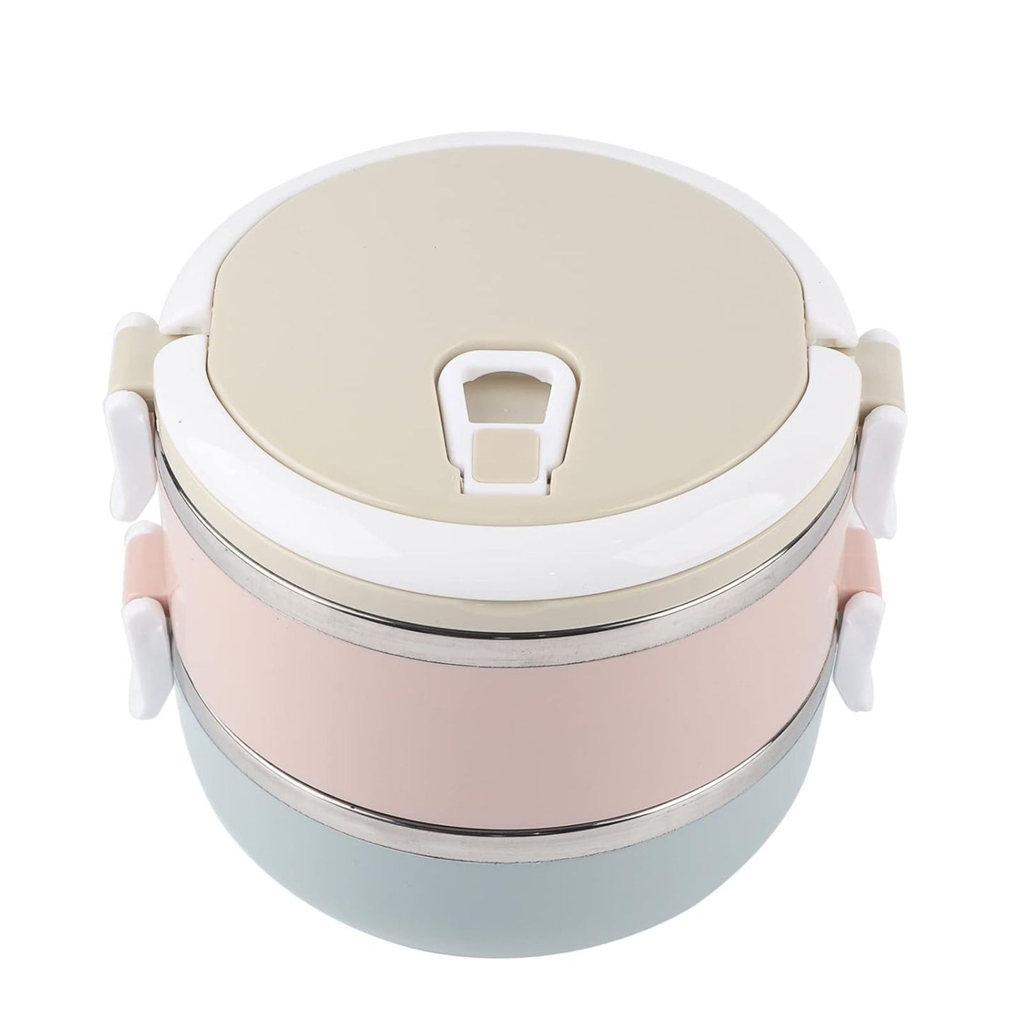 KAIROS Leak-Proof Thermotiffin Duo - 1.4L - Double-Decker Stainless Steel Lunch Box ( 17 x 15 x 13 cm) | Durable, Two-Layer Steel Tiffin for office and school