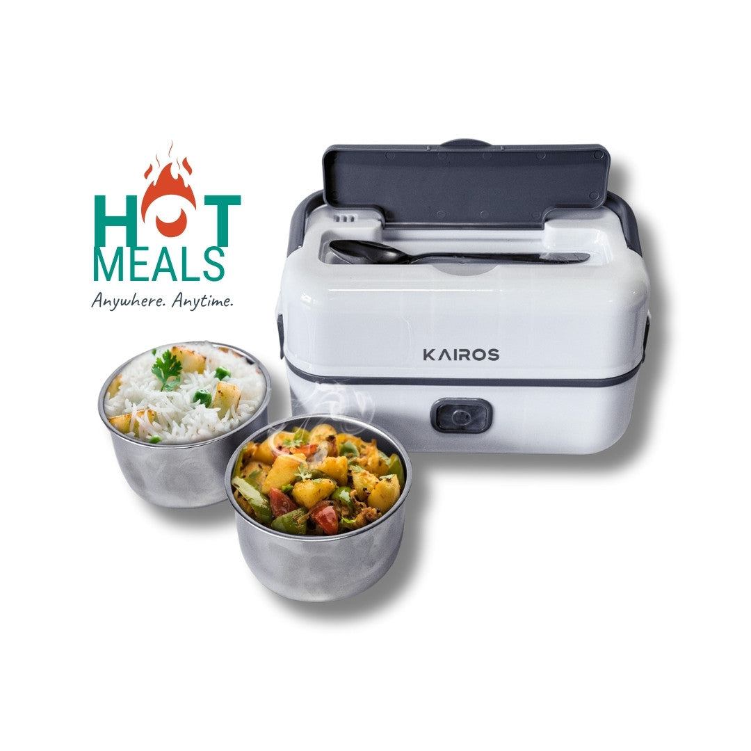 KAIROS WarmTiffin Duo Electric Lunch Box with Dual Containers (2× 500 ml) | Portable & Leakproof Food Warmer