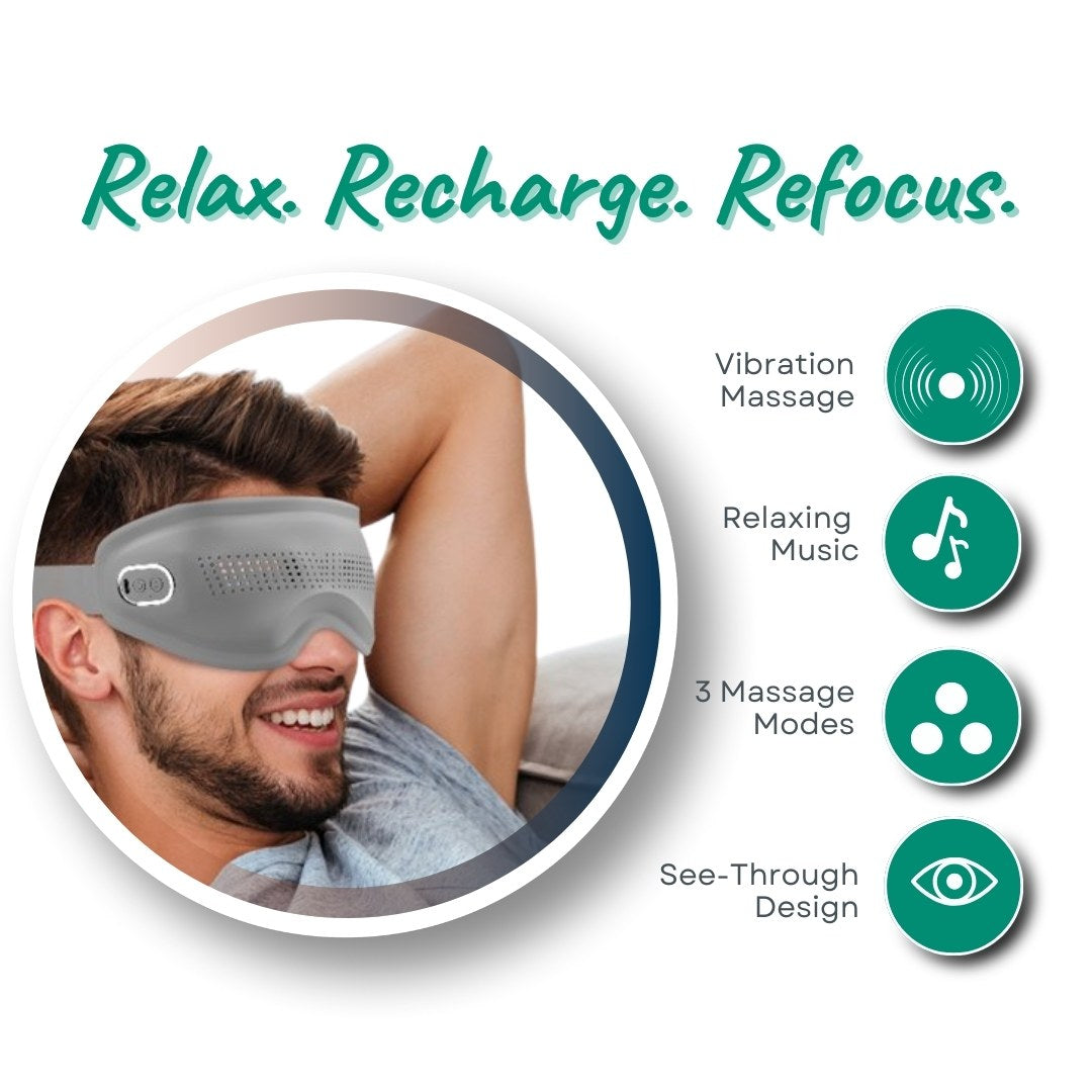 KAIROS Eye Spa Pro Silicone Heated Eye Massager with Music | Premium Music Massager for digital eye strain