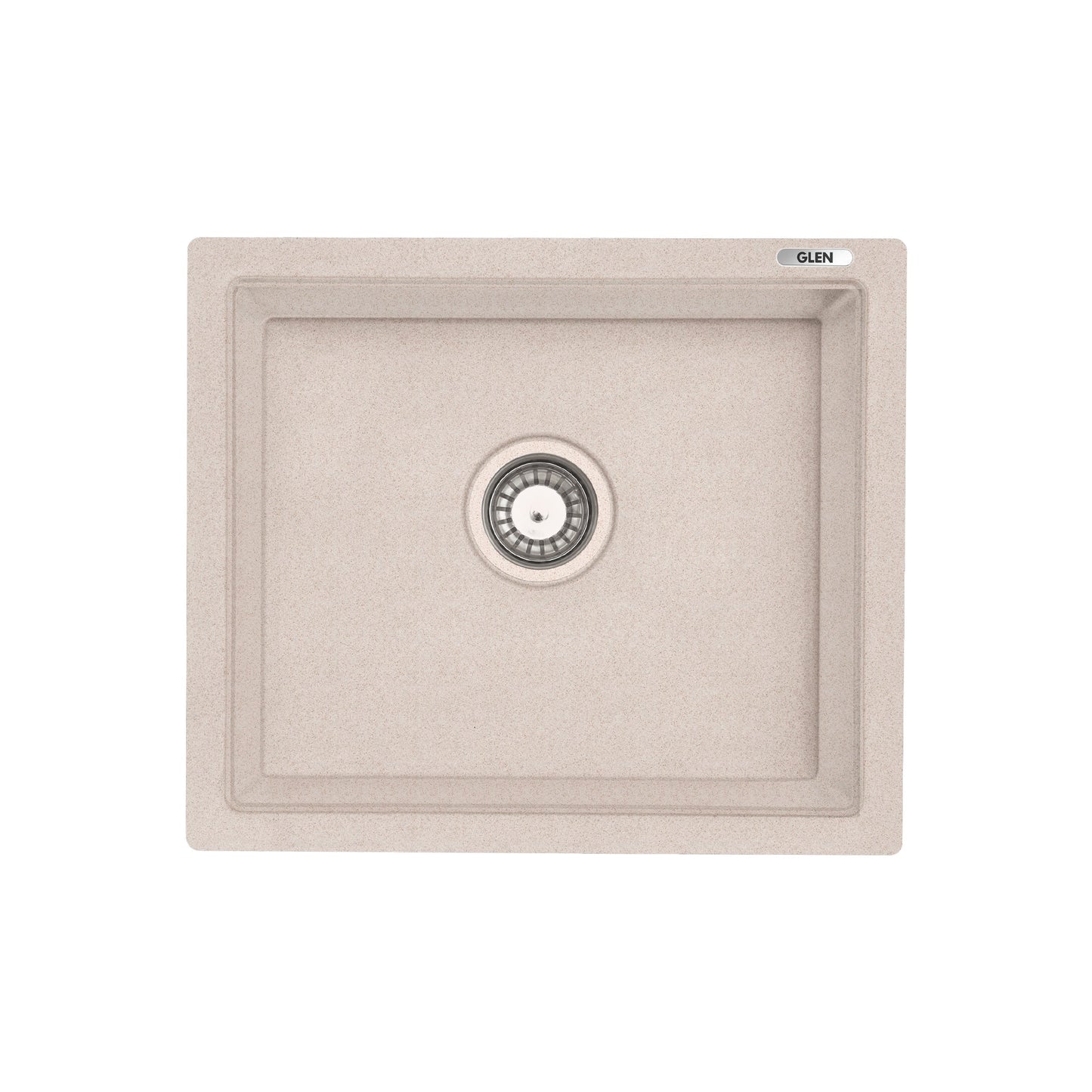 GLEN Quartz Kitchen Sink | Single Bowl 21x18x8 inches (KS-QZ21188SB) | 80% Quartz, Non-Porous, Anti-Bacterial & Heat Resistant | Includes Drain Pipe & Coupling
