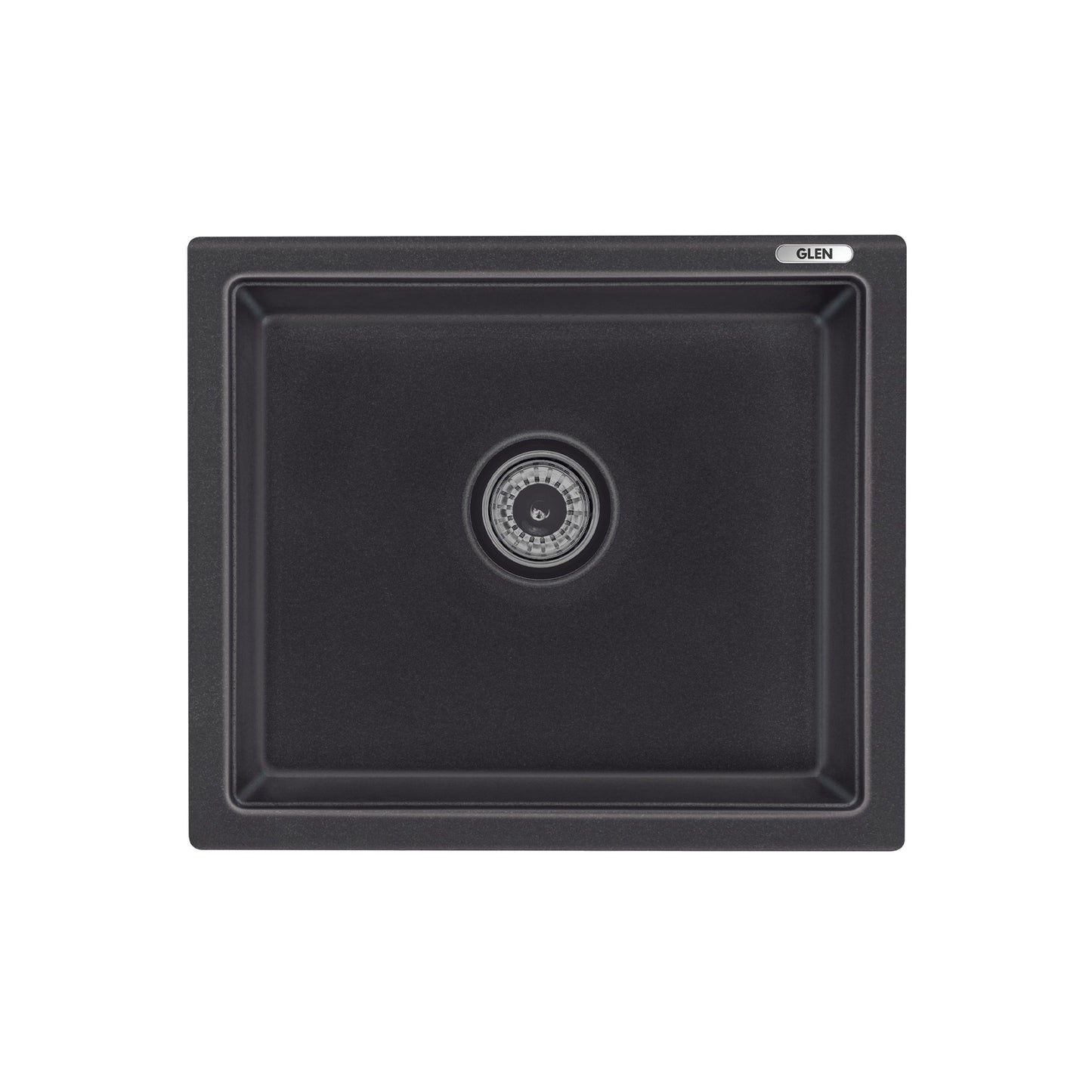 GLEN Quartz Kitchen Sink | Single Bowl 21x18x8 inches (KS-QZ21188SB) | 80% Quartz, Non-Porous, Anti-Bacterial & Heat Resistant | Includes Drain Pipe & Coupling