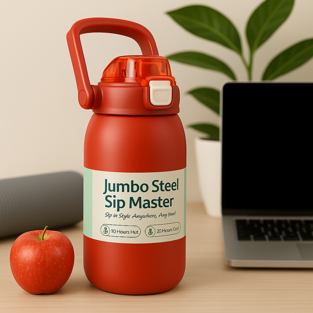 KAIROS Jumbo Steel Sip Master 800 ML Stainless Steel Flask | BPA and Leak Proof Premium Jumbo Flask