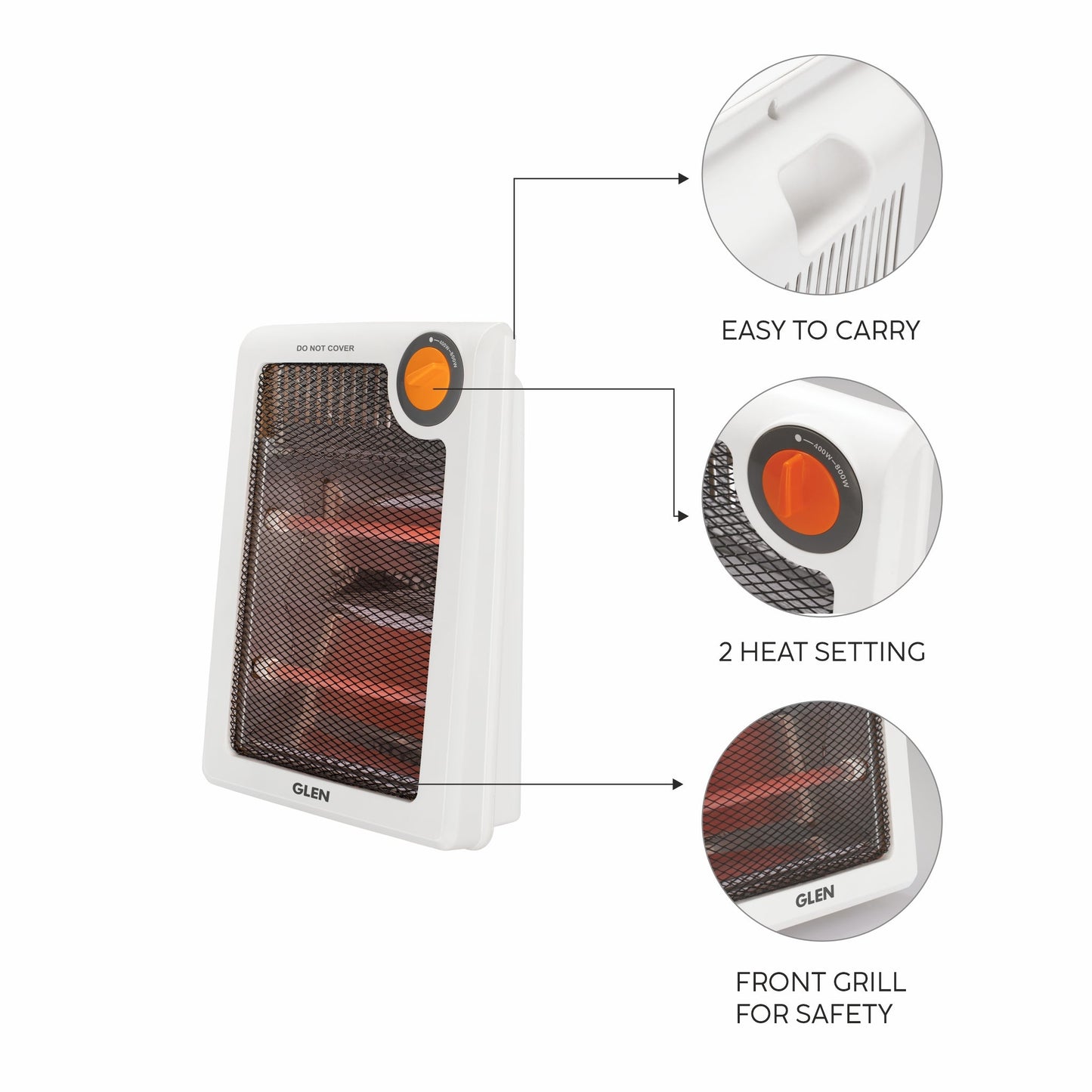Electric Quartz Room Heater with 2 Heat Settings - HA7012QZ