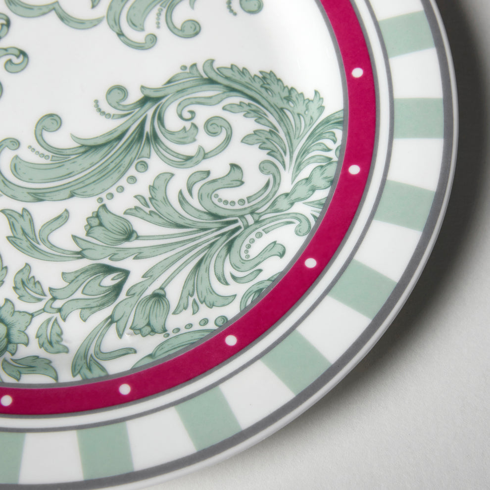 Claycraft India Circus Sage Luxe Dinner Side Plate 7" 1 Piece (18.5 Cm)