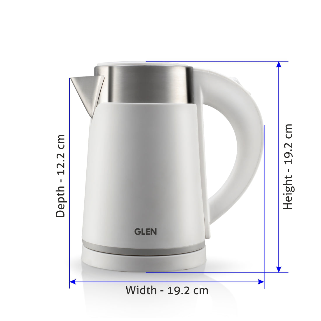 Electric Kettle 0.8 Litre Plastic Clad Stainless Steel, 360B0 Rotation Base, Auto Shutoff, 800 W - White/Red/Black (9004)