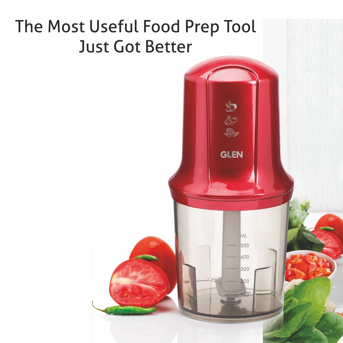 Electric Vegetable Chopper, Whisking Disc Chops Nuts 0.5 Litres Large Bowl, 200W (4040)