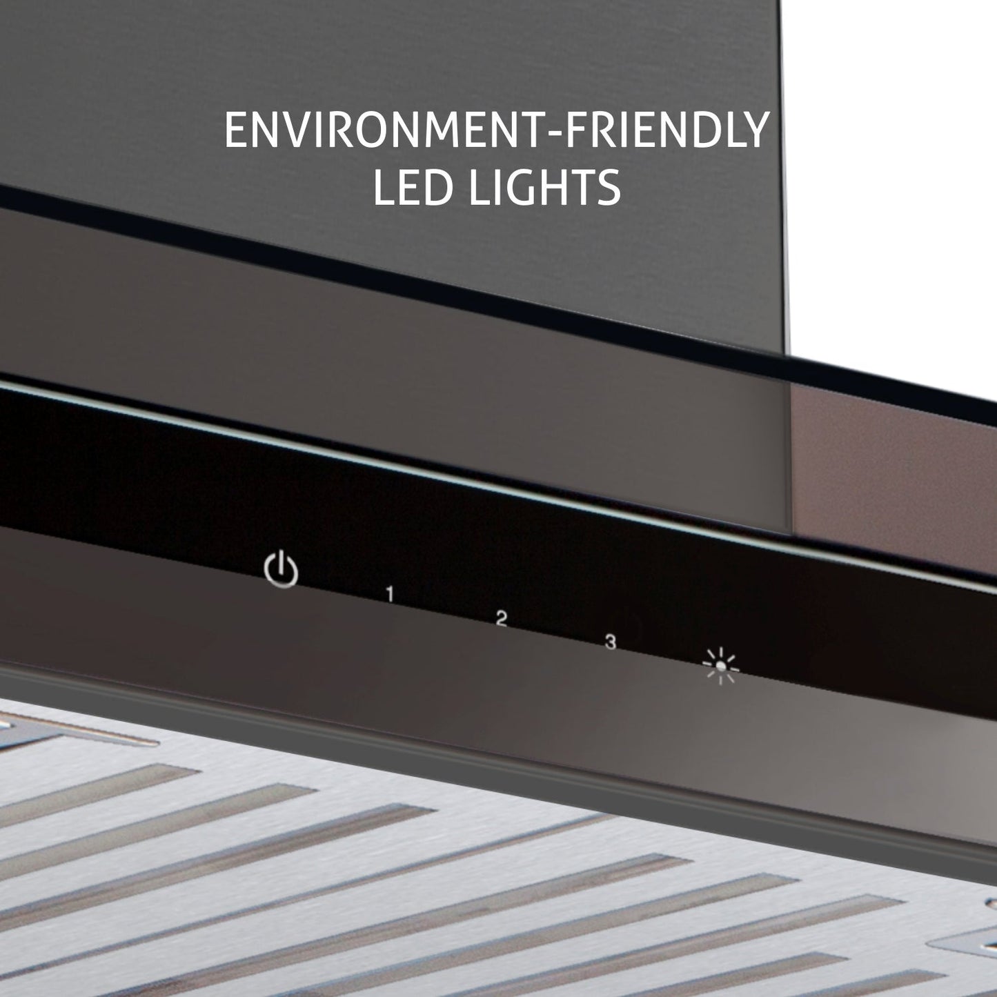 Designer Electric Kitchen Chimney Touch Control 90cm 1250 m3/h - Black (6062 TS BL)