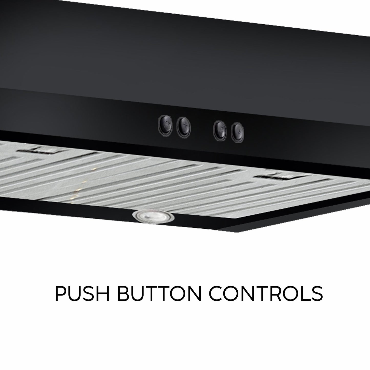 Straight Line Kitchen Chimney Push Button Baffle filters 60cm 1000 mB3/h - Black (6014)
