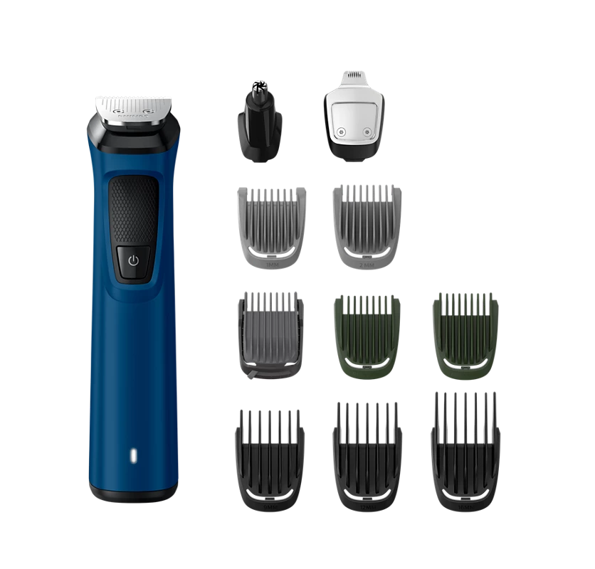 PHILIPS Series 7000 Multigroom Face, Body and Private Parts, Patented Twin Trim Blades, 12 in 1 I Precision Trimming | 90 mins. Run Time (MG7707/15)
