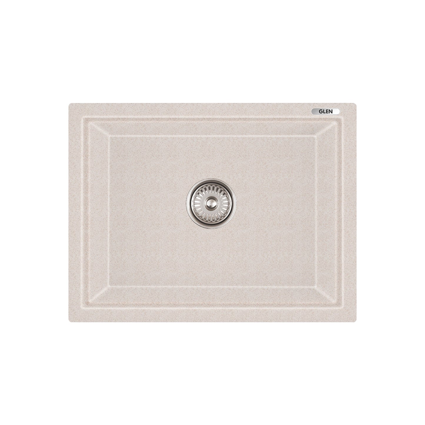 GLEN Premium Quartz Sink for Kitchen (KS-QZ24188SB) | Single Bowl 24x18x8 inches | Noiseless, Heat Resistant & Anti-Bacterial | Drain Pipe & Coupling Included
