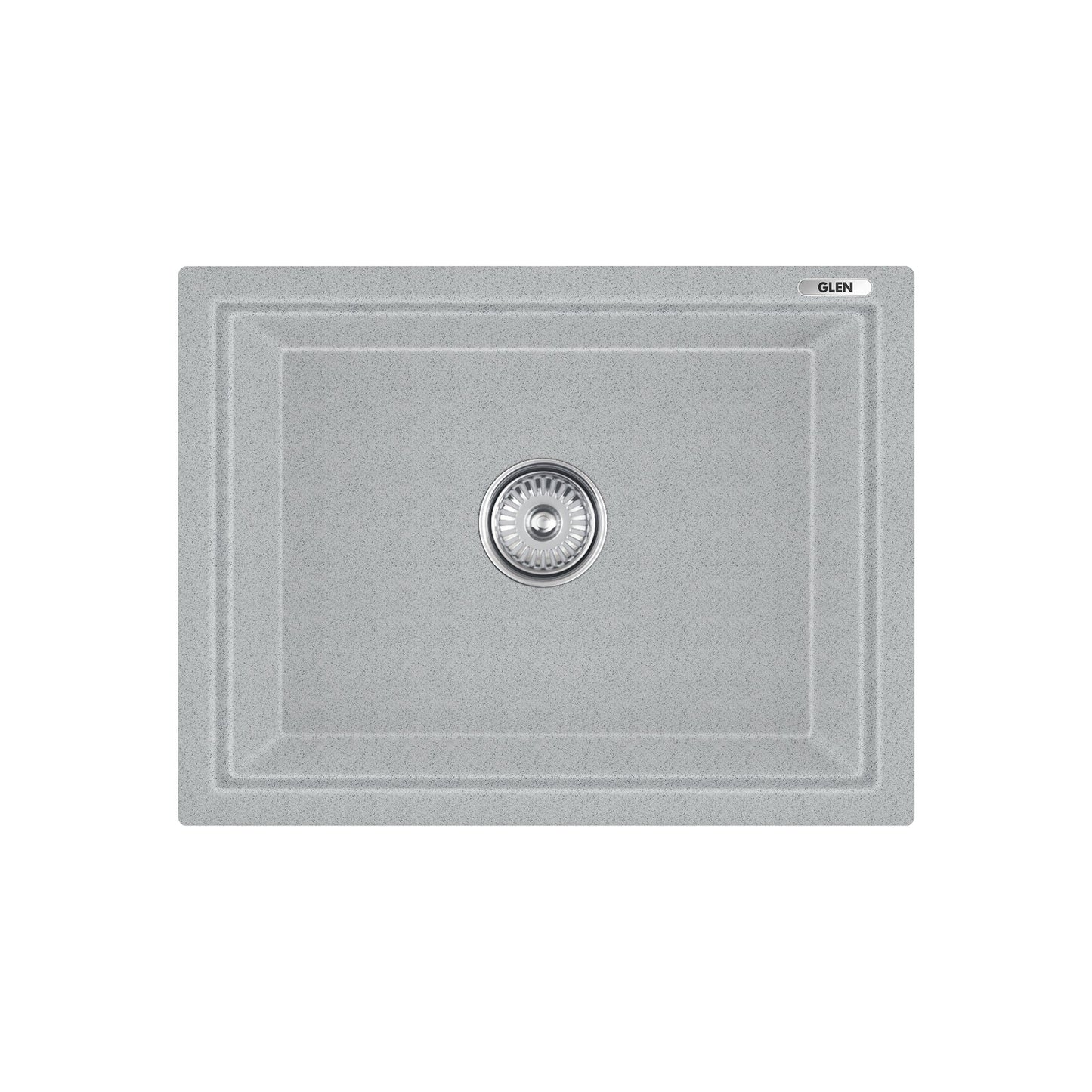GLEN Premium Quartz Sink for Kitchen (KS-QZ24188SB) | Single Bowl 24x18x8 inches | Noiseless, Heat Resistant & Anti-Bacterial | Drain Pipe & Coupling Included