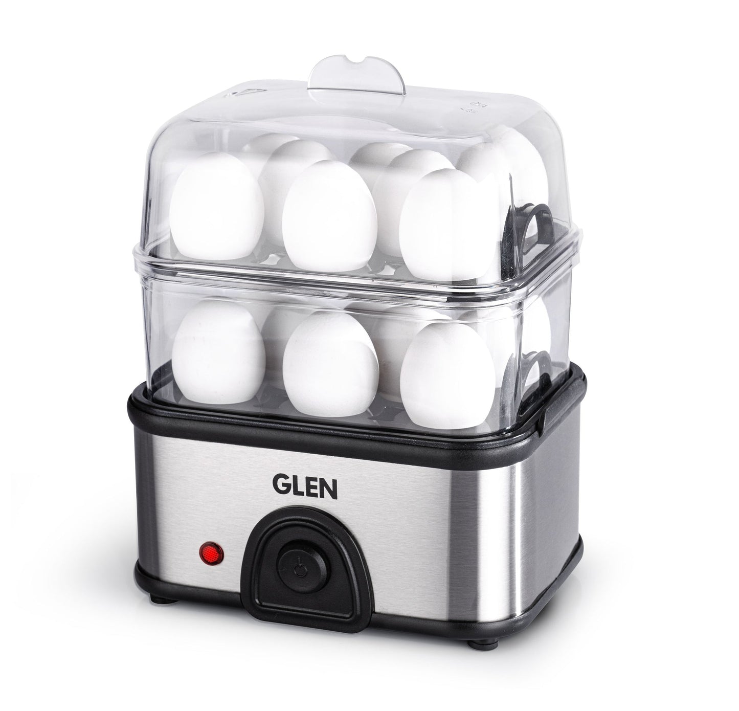 GLEN Egg Boiler Steamer Plus | Boils Upto 16 Eggs Auto shut Off, Push Button Start | 350W (SA3036EBSPLUS)