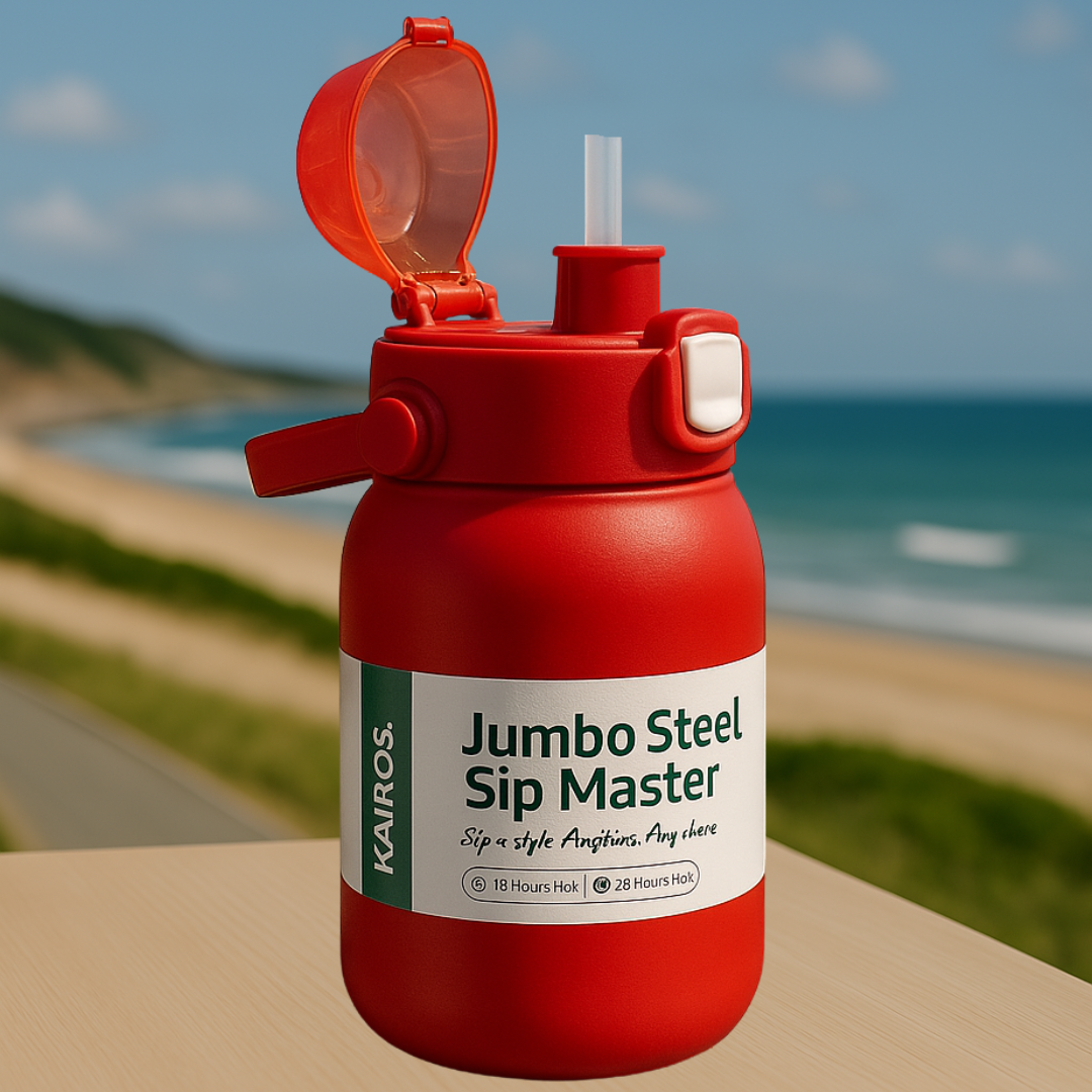KAIROS Jumbo Steel Sip Master 800 ML Stainless Steel Flask | BPA and Leak Proof Premium Jumbo Flask