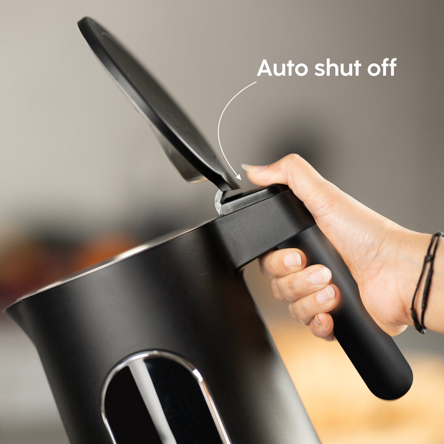 GLEN Electric Kettle 1.5 Litre with Digital Display Touch Control | 4 Pre Set Functions, Auto Shutoff, 1500W (SA-9009SSBL)