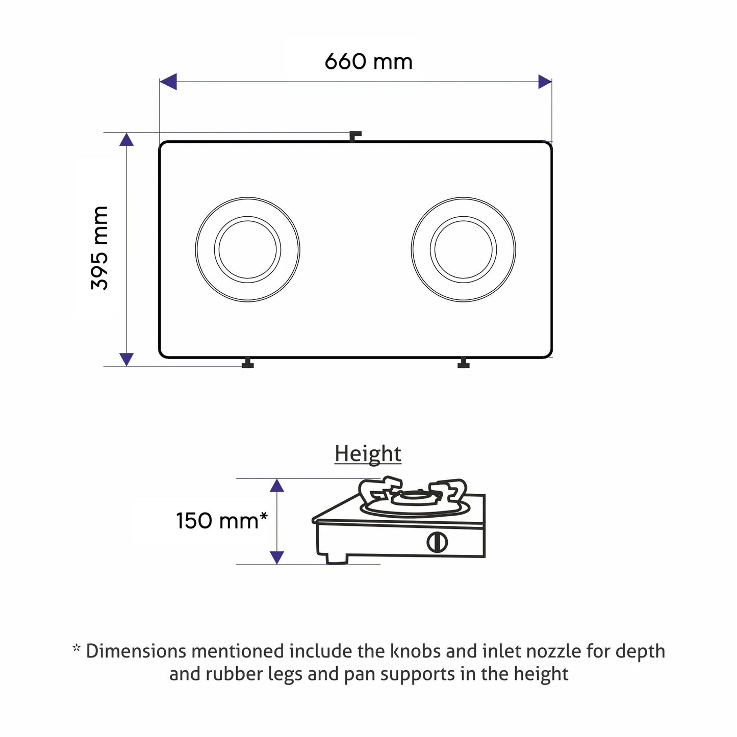 GLEN 2 Burner PNG Glass Gas Stove with High Flame Brass Burner Black (CT1021GTHFBBBLPN)