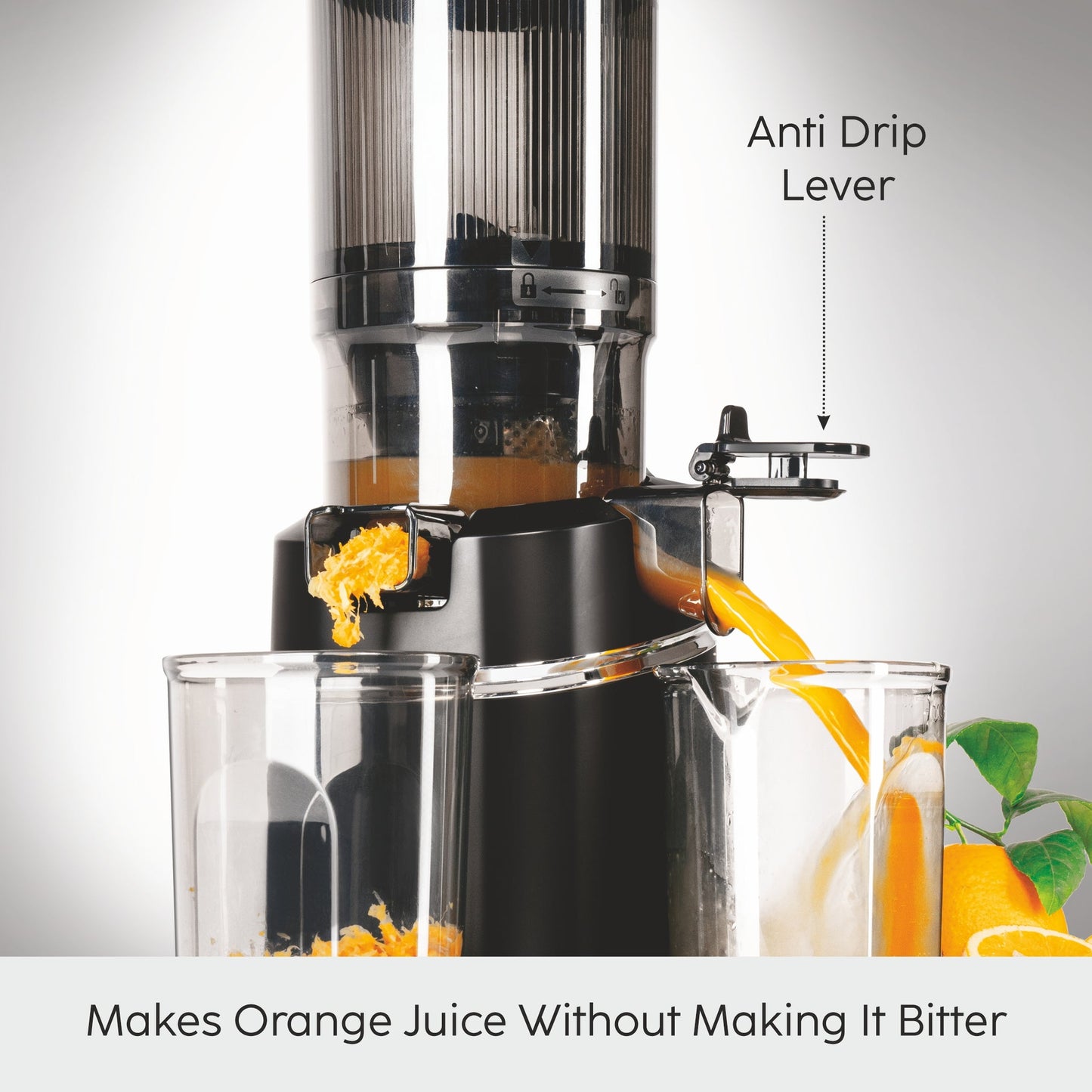 GLEN Hopper Slow Juicer 130mm Large Feed, Juice and Pulp containers, Low Noise 250W (SA-4016HSJ)