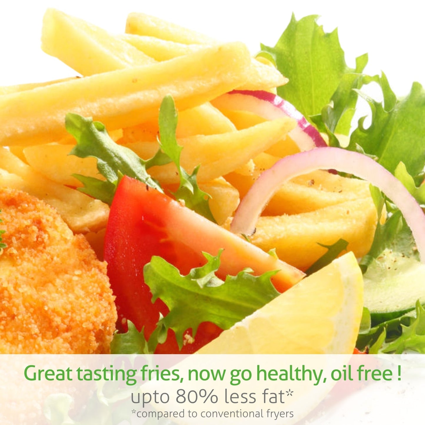Electric Mini Air Fryer 2 Litres, 800W, Preset Temperature Ccontrol -Black & Silver (3045)