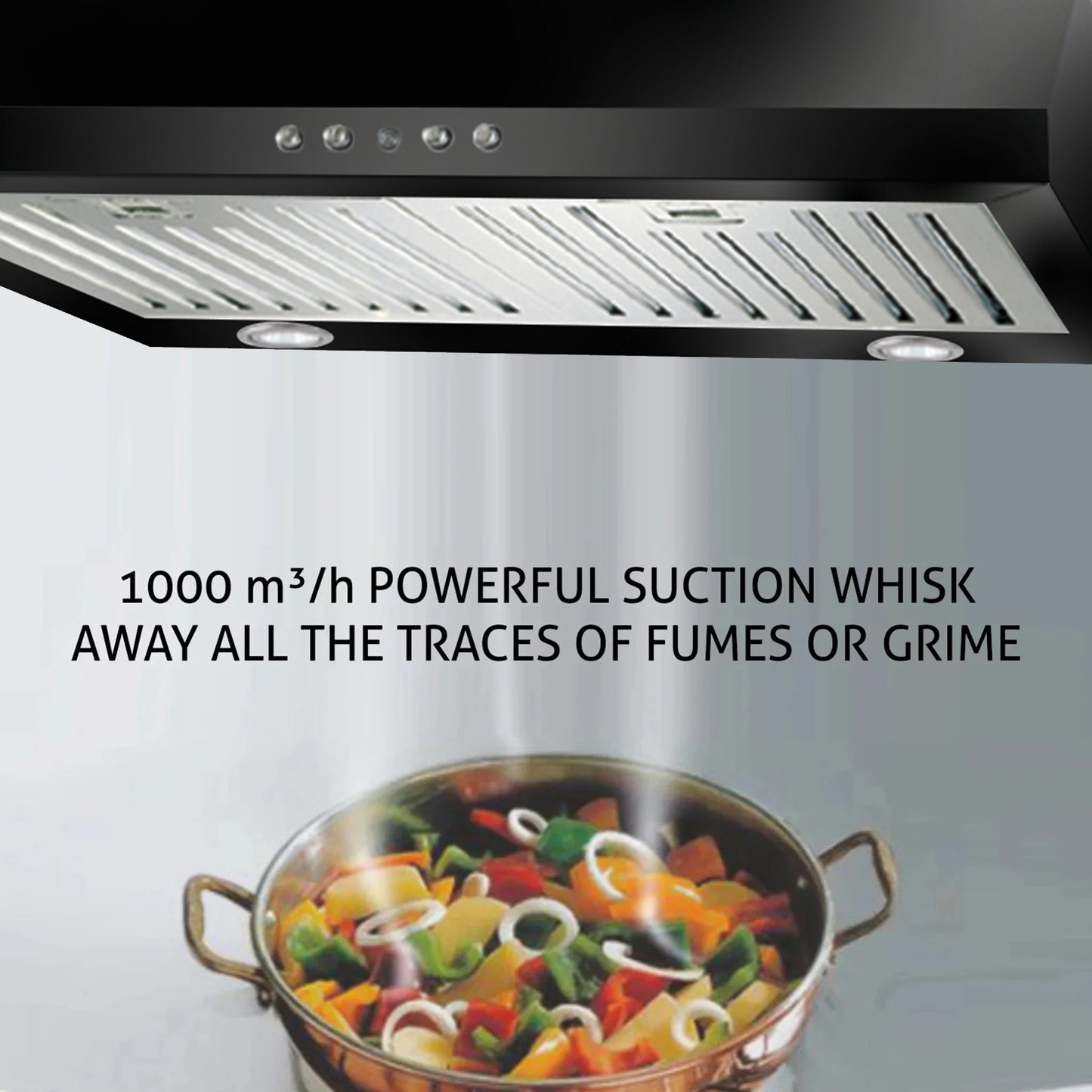 Straight Line Kitchen Chimney 60cm 1000 m3/hr Suction Power - CH6013SS60BFDX