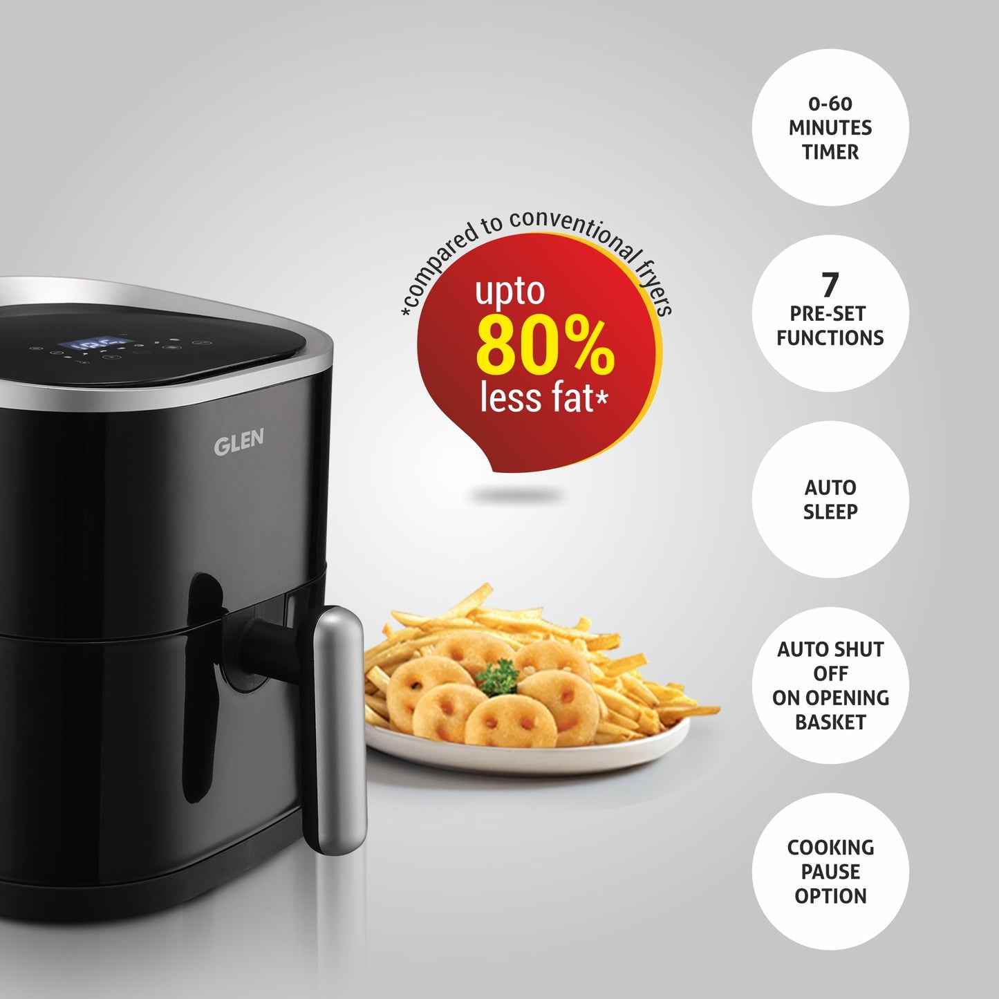 Digital Air Fryer, 3.5Ltr Capacity, 7 Pre Set Function, Time & Temperature Control, 1300W (3044DBL)