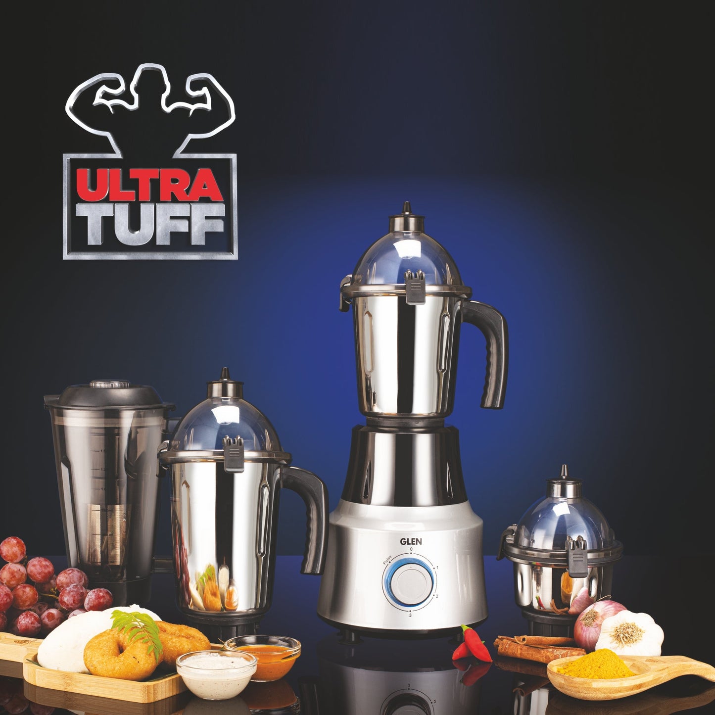 Ultra Tuff Mixer Grinder 1000W with 1 Transparent Jar & 3 Stainless Steel Jars (4031PLUS)