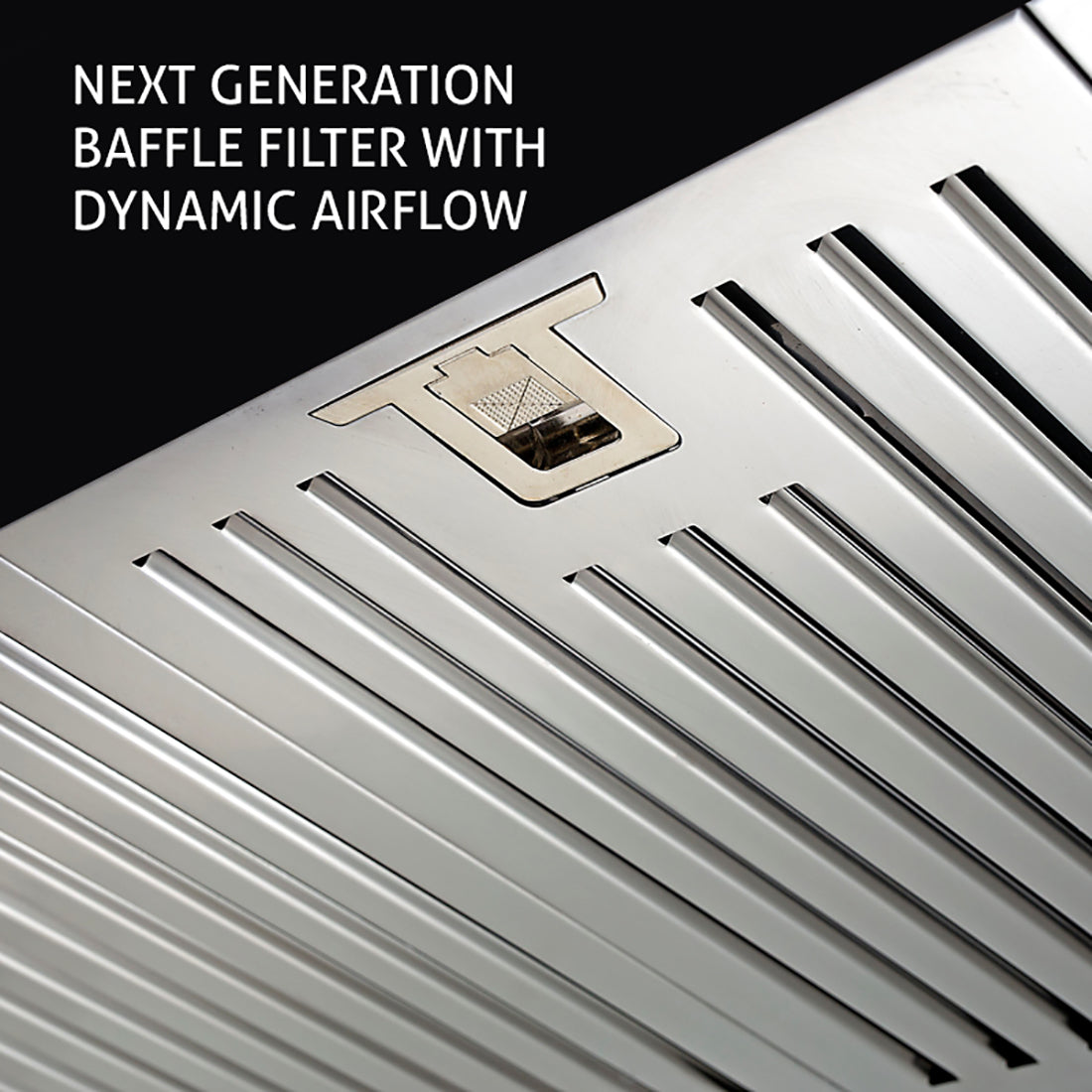 Kitchen Chimney Curved Glass, Push Buttons Baffle filter 60cm 1250 m3/h -Black (6071 DX BL)