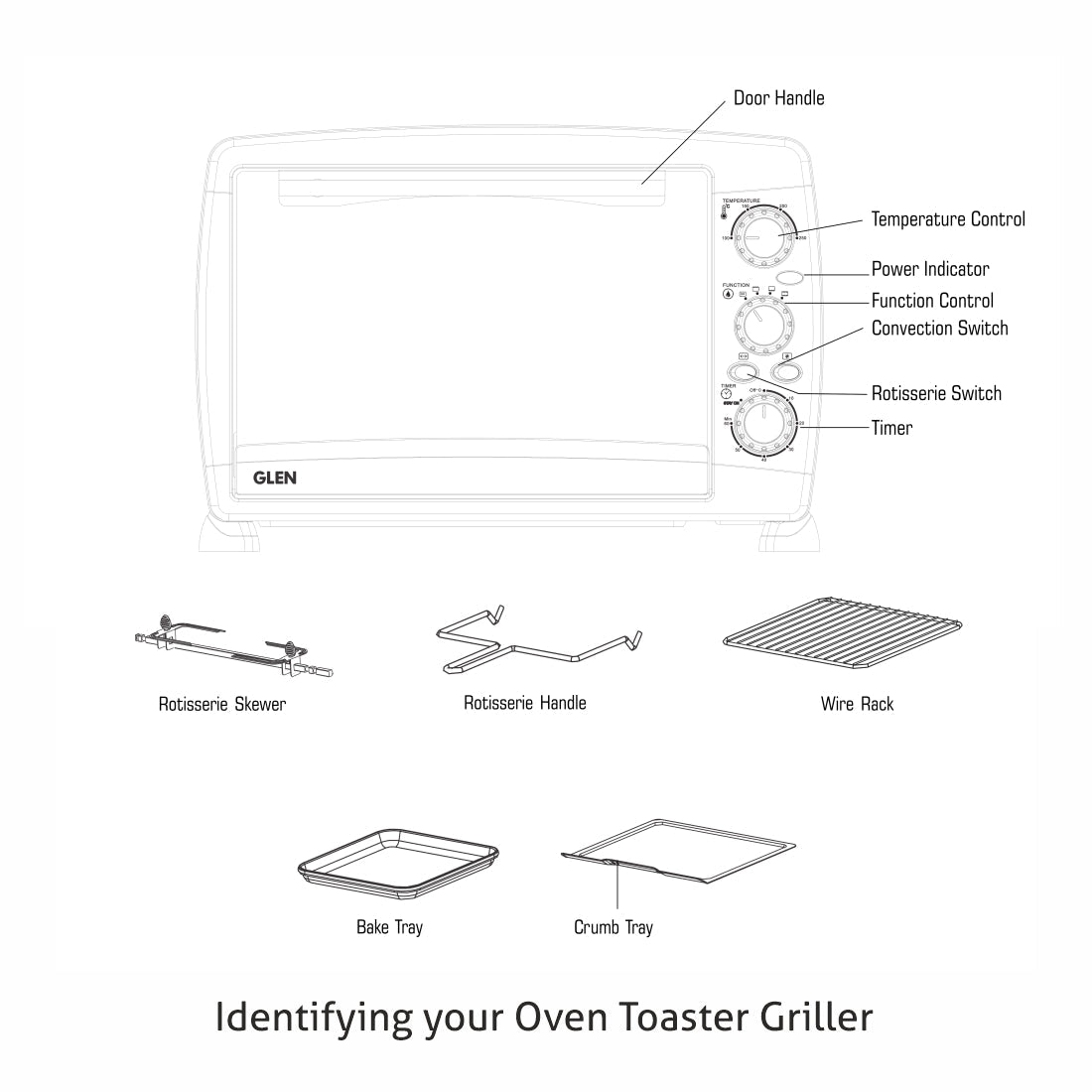 Oven Toaster Griller (OTG) -30 Litres, Full Back Convection, Motorized Rotisserie, 1500W Power - Black (5030RC)