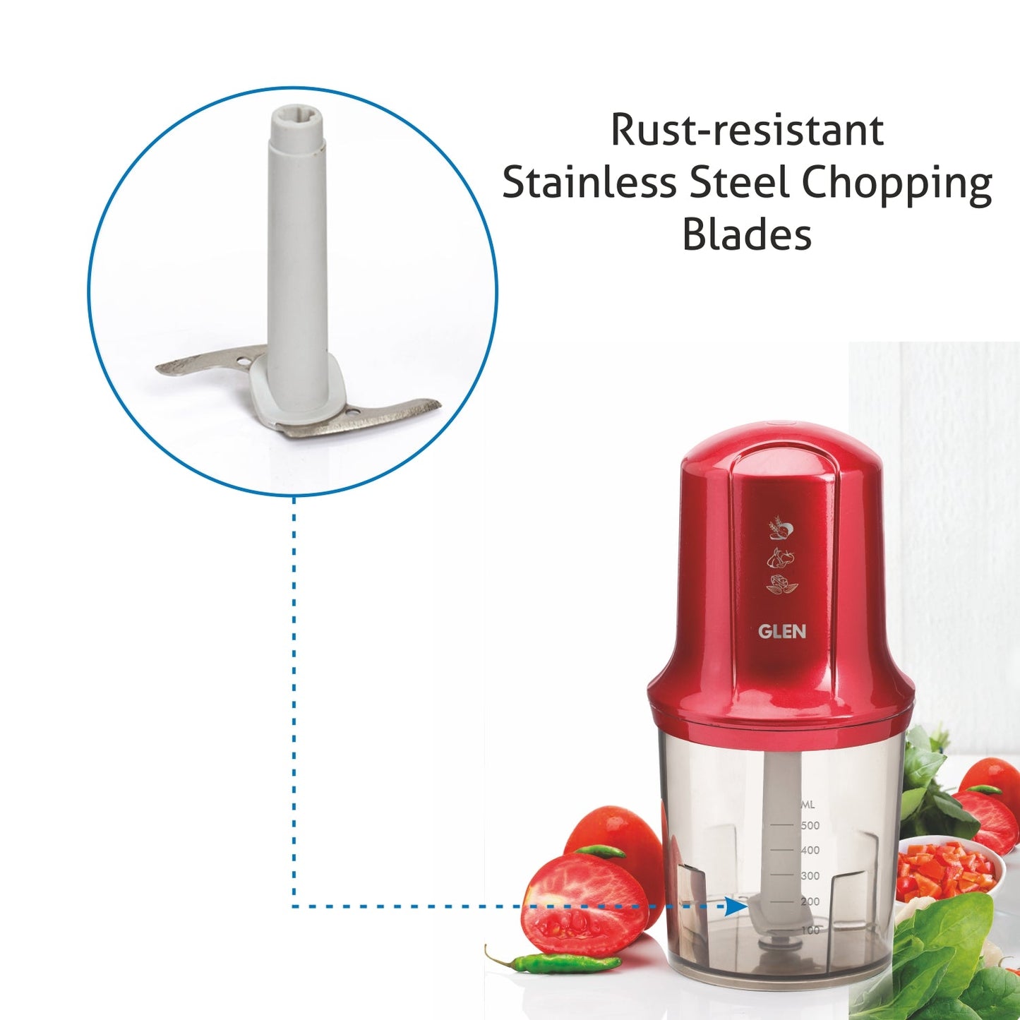 Electric Vegetable Chopper, Whisking Disc Chops Nuts 0.5 Litres Large Bowl, 200W (4040)