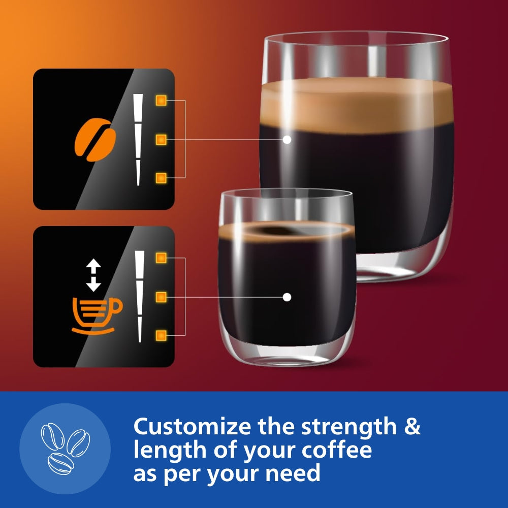PHILIPS Series 3200 Fully automatic espresso machines | Intuitive Touch Display, Built-In Grinder & Milk Frother – Perfect Café-Style Coffee at Home (EP3221/40)
