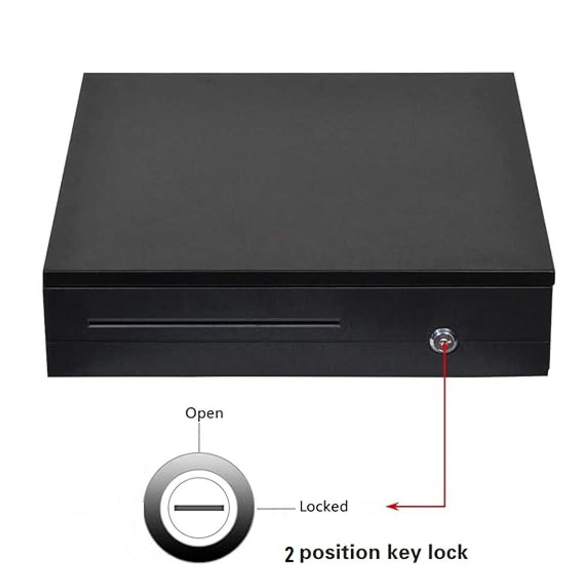 KAIROS Cash Guard Pro Currency Organizer | Key Lock Cash Box with Coin Trays & Banknote Slots | Manual/Auto Open, RJ11 Compatible