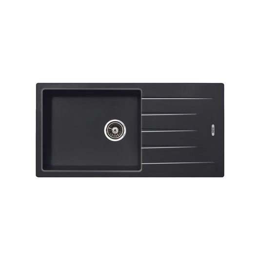 GLEN Quartz Sink for Kitchen, Single Bowl Side Drain 36x18x9 inches (KS-QZ36189SBSD)