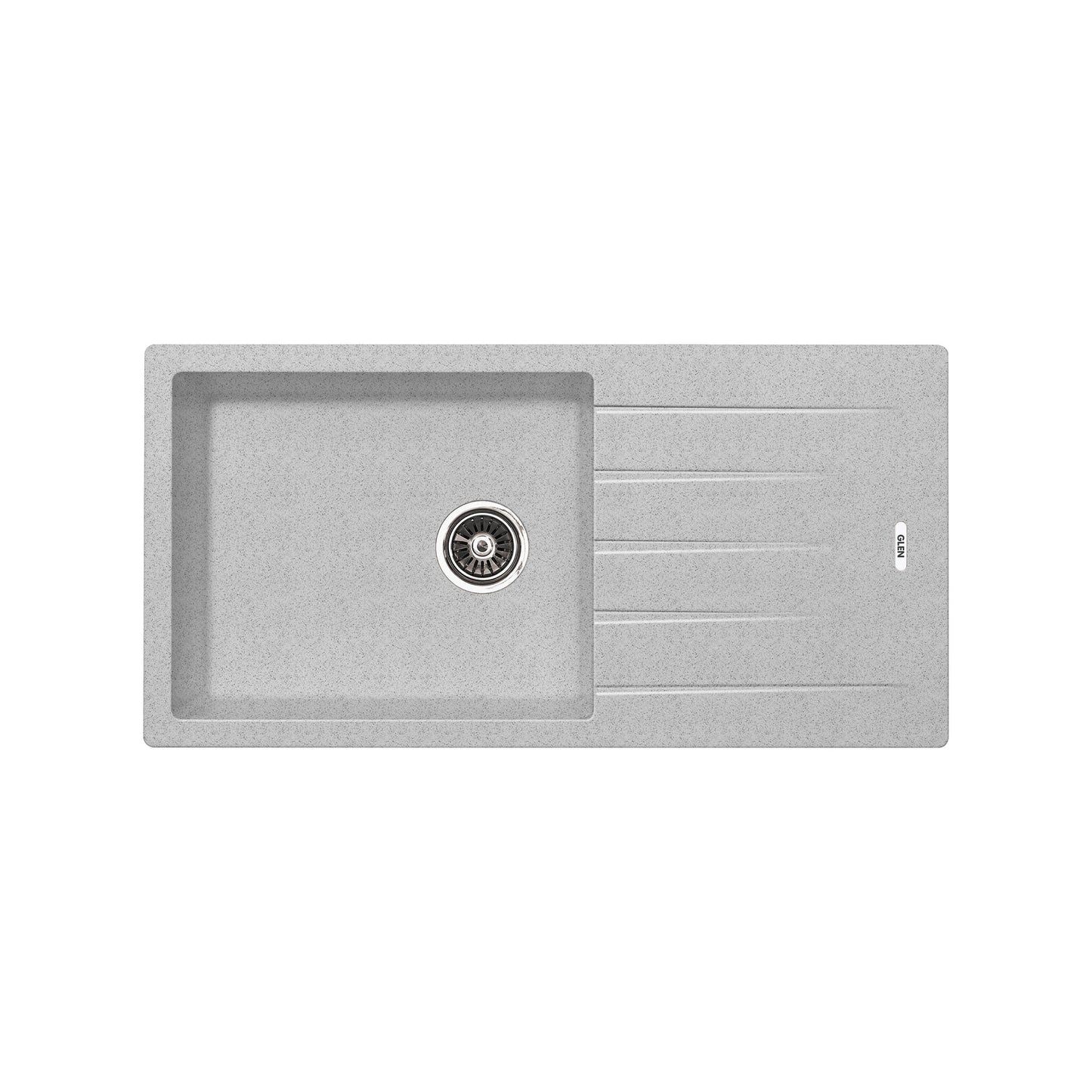 GLEN Quartz Sink for Kitchen, Single Bowl Side Drain 36x18x9 inches (KS-QZ36189SBSD)