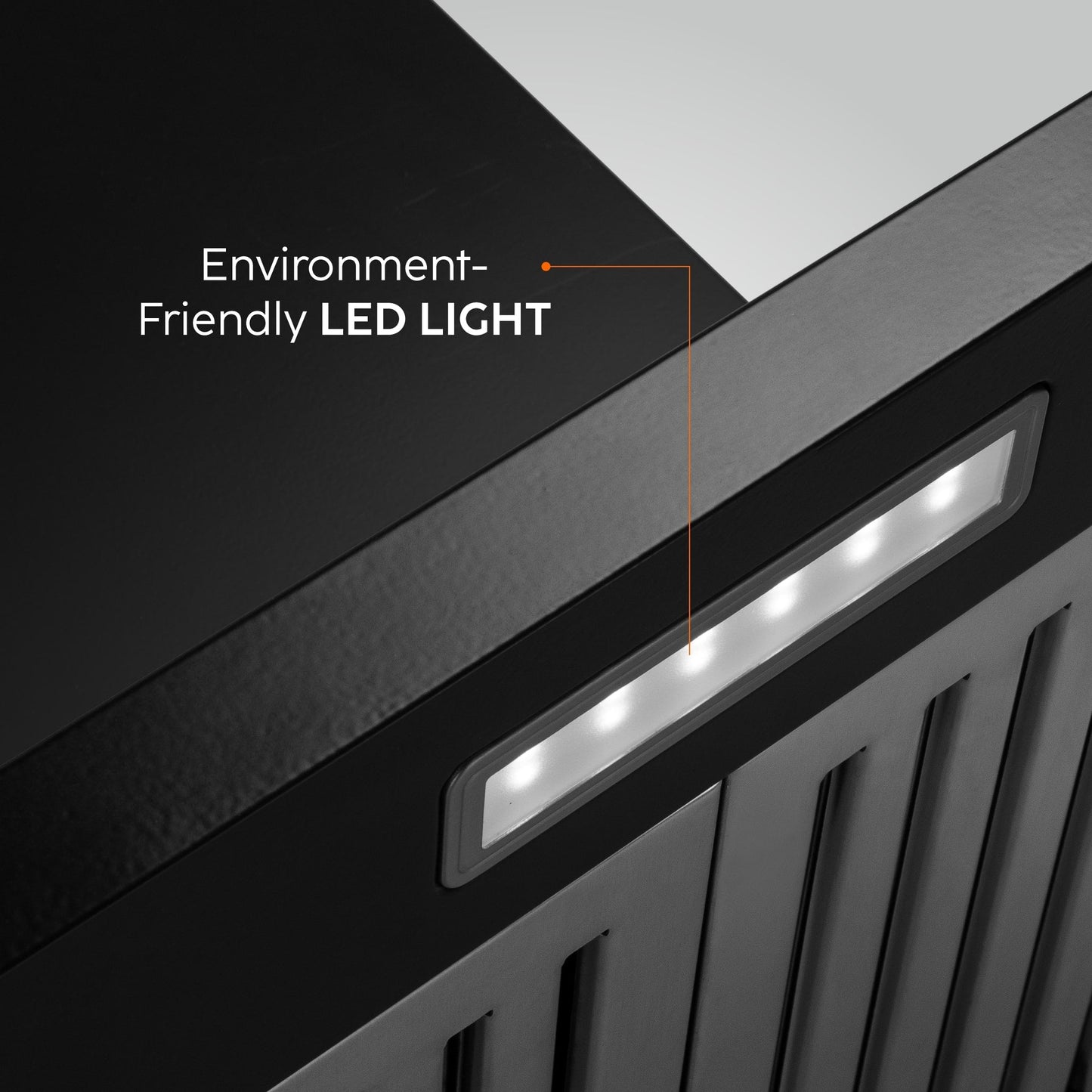 Electric Kitchen Chimney, Pyramid Shape SS Baffle filters 60cm 1000 mB3/h - Black (6048 JU BLK)