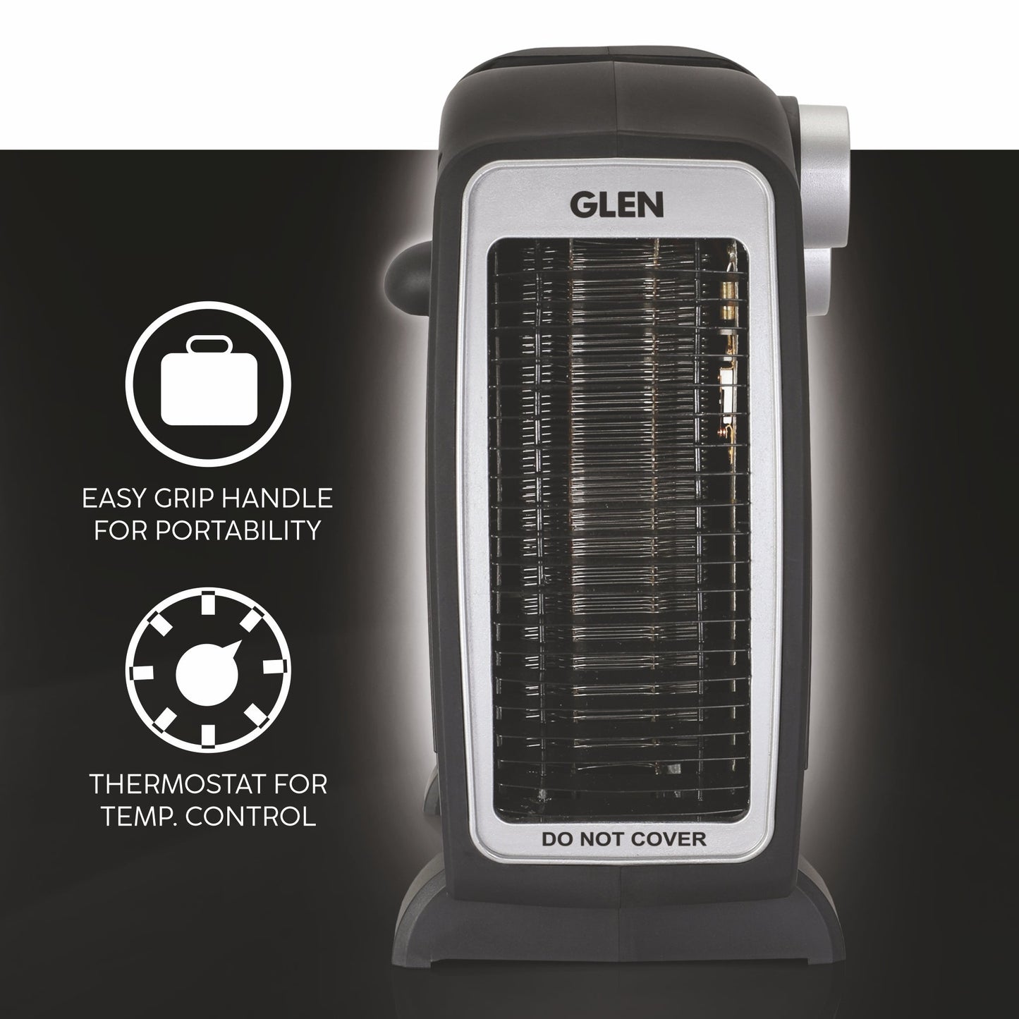Electric Fan Room Heater with 2 Heat Settings - HA7020FHBlack