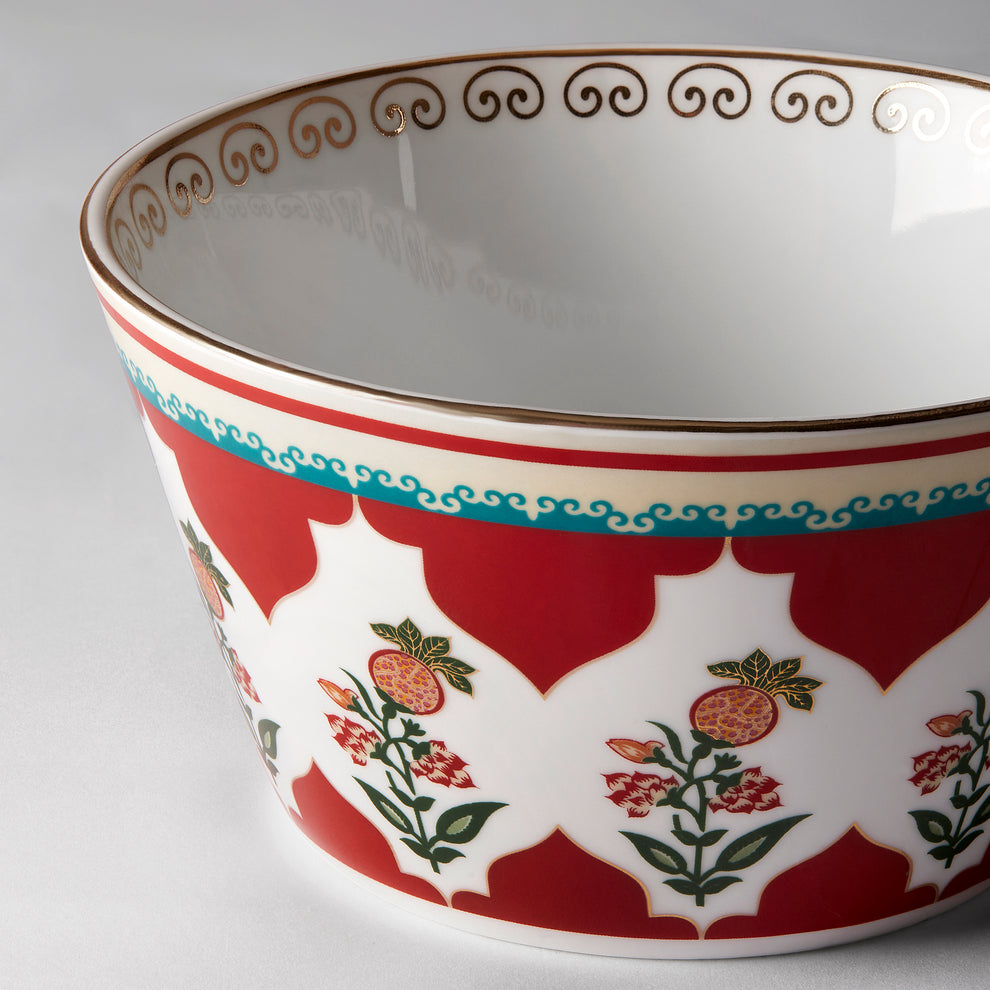 Claycraft India Circus Blushed Orchard Nikko Bowl Set of 3 | 22k Gold Accents (470ml)