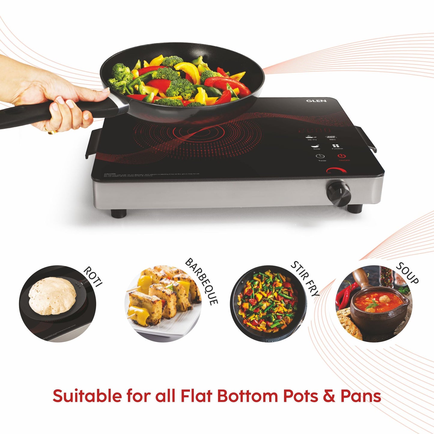 Infrared Stove with 3 Preset Cooking Functions 2000W- SA3074IR