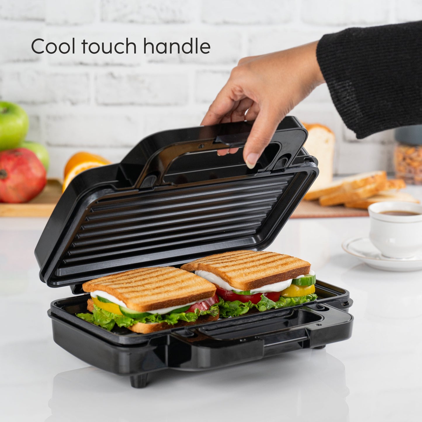 GLEN Electric Jumbo Sandwich Maker Grill with Non-Stick Coating Plates, 1000W - (SA3025JGRILL)