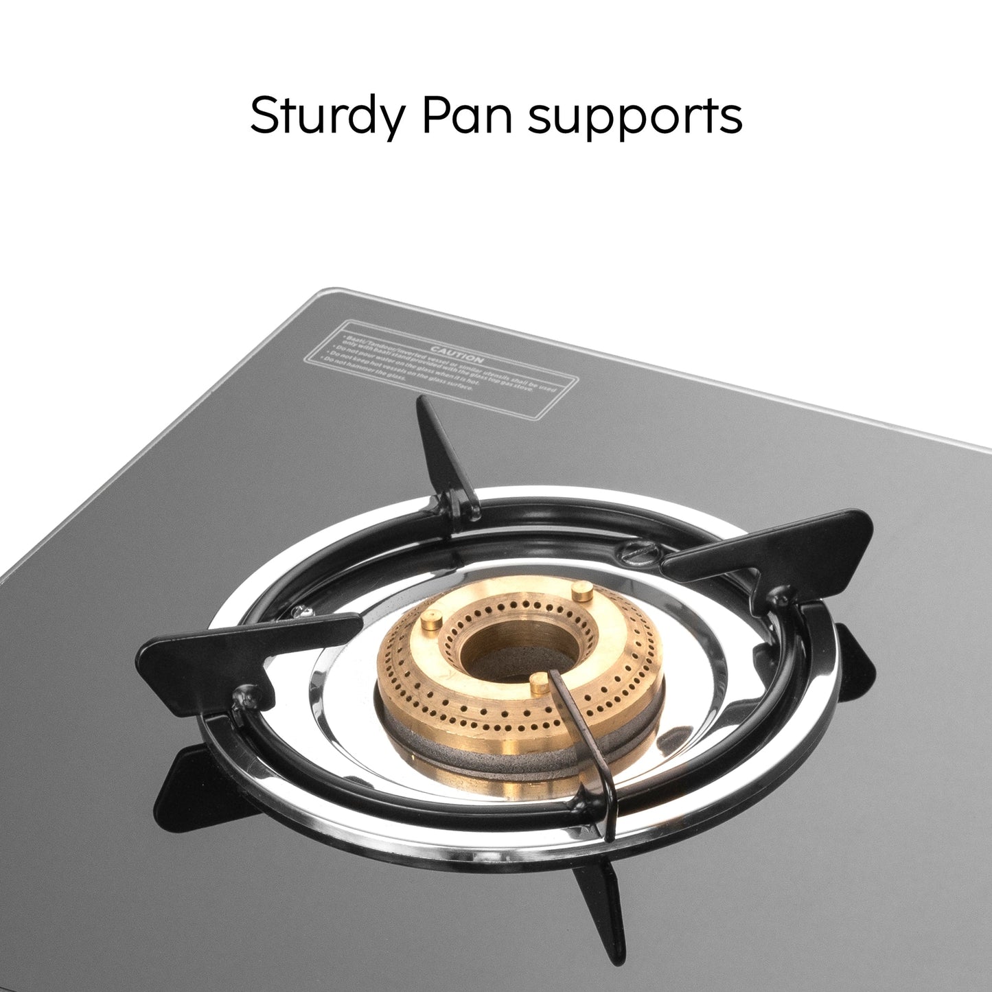 GLEN 2 Burner Glass Gas Stove Jumbo with Brass Burner Black (CT1020GTJMBB)